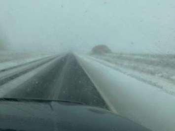 Snowy conditions along Highway 402 (Submitted file photo)