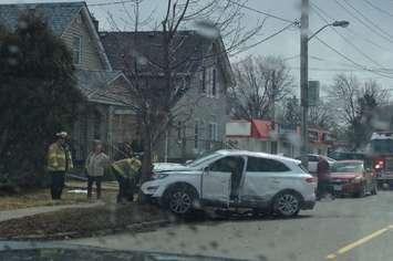 Crash at Russell and Cobden Streets. March 30, 2015 (Submitted photo.)