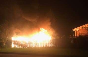 A shed fire in Corunna - June 12/19 (Photo courtesy of Derek Wilson)