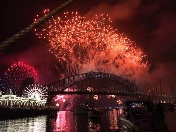 New Year is welcomed with spectacular fireworks over Sydney Harbour  in Australia (BlackburnNews.com photo)
