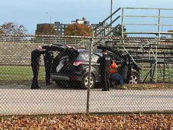 Crash at Norm Perry Park, Wednesday, Oct 26. Photo submitted by Greg Grimes. 